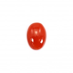 Cabochon Corail rouge Naturel ovale 4x6mm x 1pc