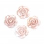 Nacre rose semi-percée en forme de fleur 20mm x 1pc