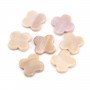 Pink mother-of-pearl clover beads 18mm x 1pc