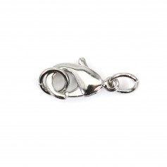 Silver colored lobster clasp 11.7mm x 10pcs