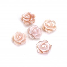 Madre de la perla semiperforada en forma de flor (rosa) 10mm x 1pc
