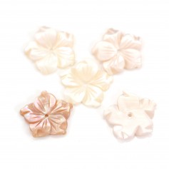 5 petals pink mother of pearl flower 15mm x 1pc