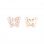 Pink mother-of-pearl butterfly with openwork 9.5x11.5mm x 1pc
