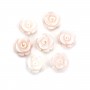 Natural rose shell ''Flower''Semi-perforated 12mm x 1pc