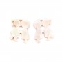 Pink mother-of-pearl kissing couple 14x16mm x 1pc