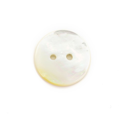 Yellow shell round button , 2x20mm x 1pc