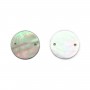 Round flat grey mother of pearl 12mm x 2pcs