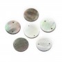 gray, round, flat mother-of-pearl 10mm x 4pcs