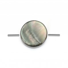 Nacre grise en perles rondes plates 8mm x 10 pcs