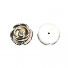 Gray mother-of-pearl half drilled rose 12mm x 2pcs