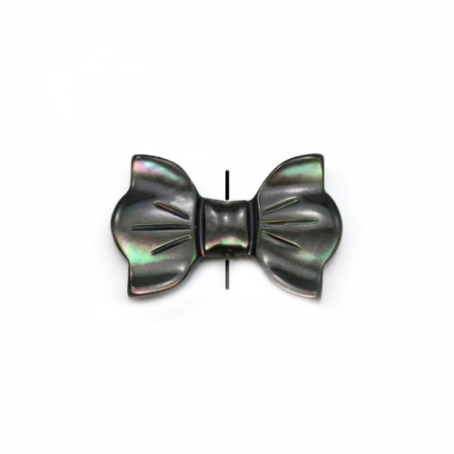 Grey mother of pearl bow tie 9x14mm x 1pc