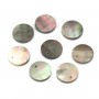 Gray,round, flat mother-of-pearl 10mm x 2pcs
