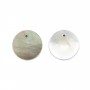 Gray, round, flat mother-of-pearl 10mm x 4pcs