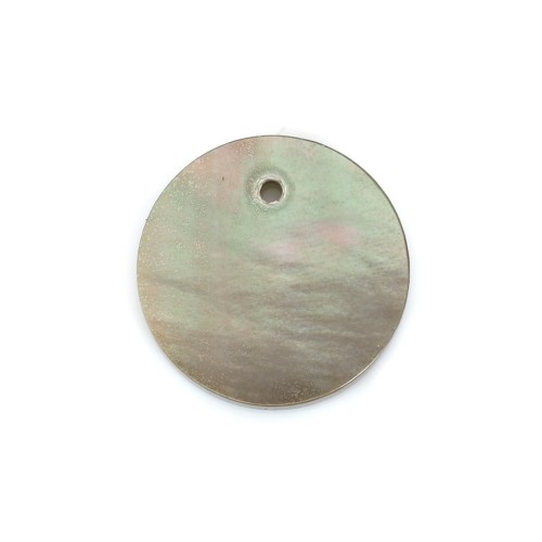 Gray, round, flat mother-of-pearl 10mm x 4pcs