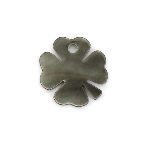 Gray mother-of-pearl four-leaf clover 10mm x 1pc