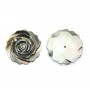 Nacre grise semi-percée en forme de rose 25mm x 1pc