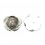 Gray mother-of-pearl half drilled rose 30mm x 1pc