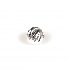 Striped ball, in the shape of a faceted round, 3mm x 10pcs