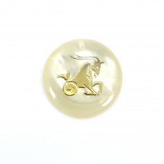 Mother of Pearl Aries Pendant 20mm x 1pc