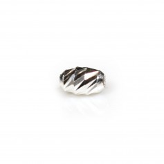 Perlina a forma di oliva in argento sterling 925, 3x4.5mm x 10pz