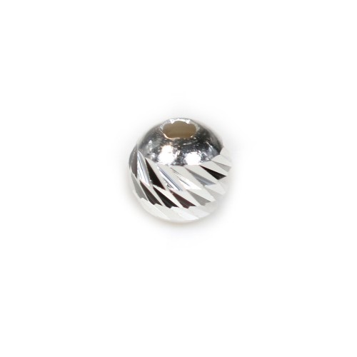 Striped ball, in the shape of a faceted round, 4mm x 5pcs