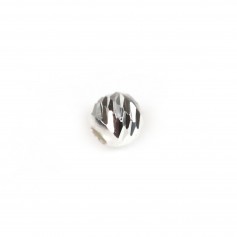 Striped ball, in the shape of a faceted round, 2.5mm x 20pcs