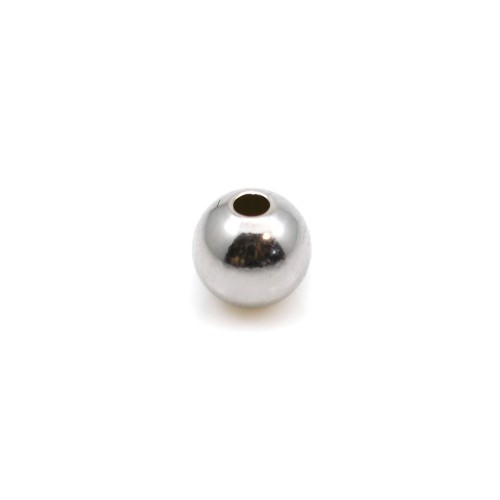 Perle en forme de boule, en argent 925 rhodié, 2 * 0.8mm x 30pcs