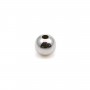 Perle boule en argent rhodié 925 5mm x 6pcs