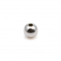 Perle boule en argent rhodié 925 5mm x 4pcs
