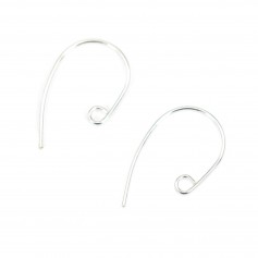 Sterling Silver Bass Clef Ear Wire 19mm x 2pcs