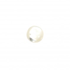 White mother-of-pearl cabochon, round shape 3mm x 4pcs