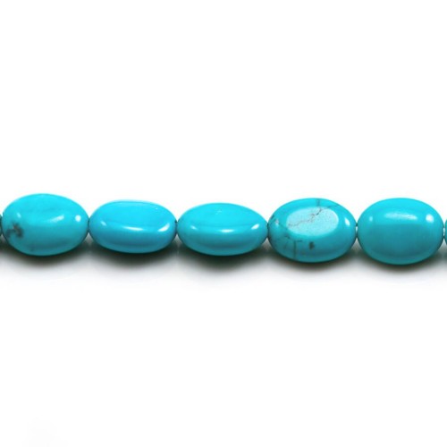 Turquoise reconstitue ovale 9x11mm x 40cm