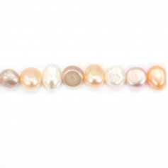 Freshwater cultured pearls, multicolor, baroque, 6-7x8-9mm x 36cm