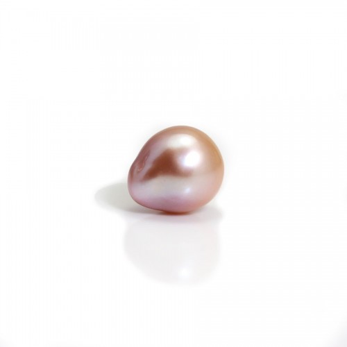 Freshwater cultured pearl half drilled purple, in pear shape, in size of 7.5-8mm x 1pc