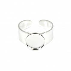 Adjustable ring support cabochon 10mm Silver 925 x 1pc
