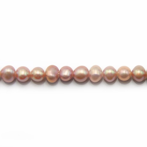 Perles de culture d'eau douce, mauve, ovale 4-4.5mm x 40cm