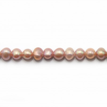 Perles de culture d'eau douce, mauve, oval 4-4.5mm x 40cm