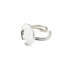 Adjustable round support ring 16mm Silver 925 x 1pc