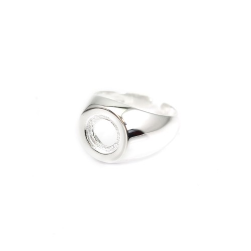 Ring mit verstellbarer Halterung rund 8mm Silber 925 - Große Größe x 1St
