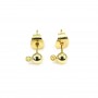 Flash gold gilt ball-shape ear studs 3mm x 2pcs