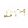 Earring clip by "flash" Gold on brass 13mm x 6pcs