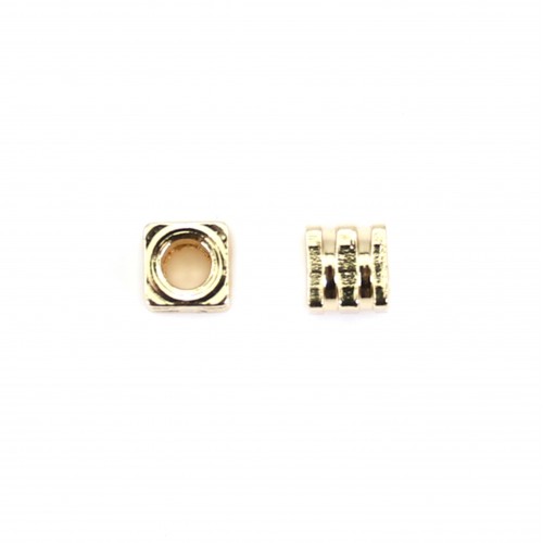 Cube Interleaved by "flash" Gold auf Messing 3x3.2mm x 10pcs