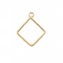 Diamond shape charm, plated by "flash" gold on brass x 4pcs