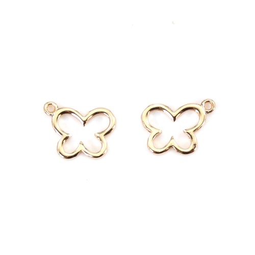 Butterfly charm by "flash" gold on brass 9x11mm x 5pcs