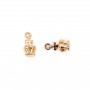 Pampille crown plated "flash" gold brass 5x10mm x 6pcs