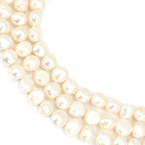 Perla coltivata d'acqua dolce, bianca, barocca 11-13 mm x 40 cm