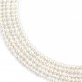 Freshwater cultured pearl, white, round, 3mm x 39cm