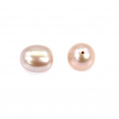 Freshwater cultured pearl, half-perforated, mauve, pear, 9mm x 2pcs