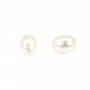 Perle de culture d'eau douce, blanche, olive, 8-9mm x 1pc
