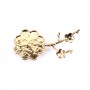 Flash gold-plated pendant brooch square 34mm x 1pc